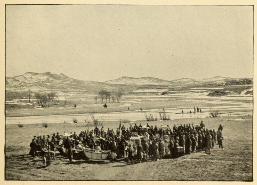 Sailing a Boat on Dry Land performance at the Lantern Festival (c. 1910)
